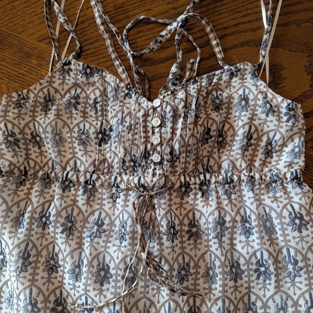 American Eagle Outfitters Dress Size 2, Blues, Browns, White - Picture 4 of 4